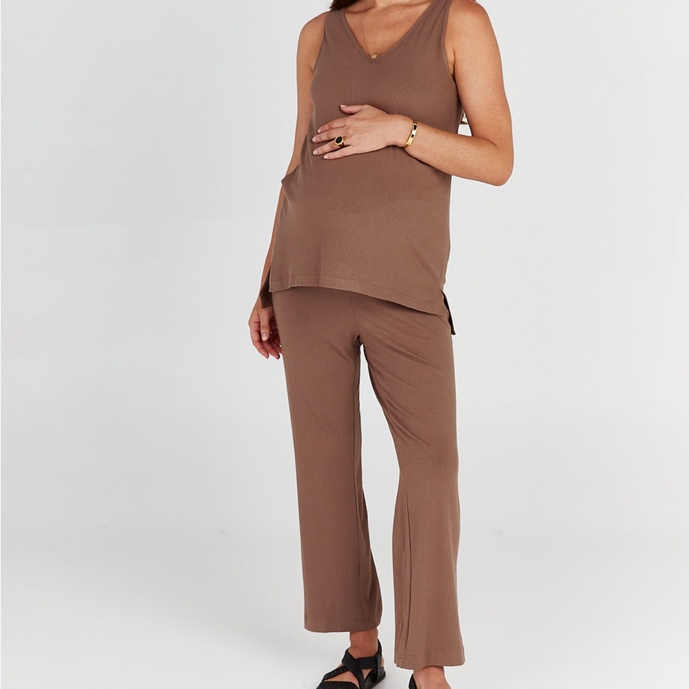 Soft rib pant & tank set // maternity & nursing friendly